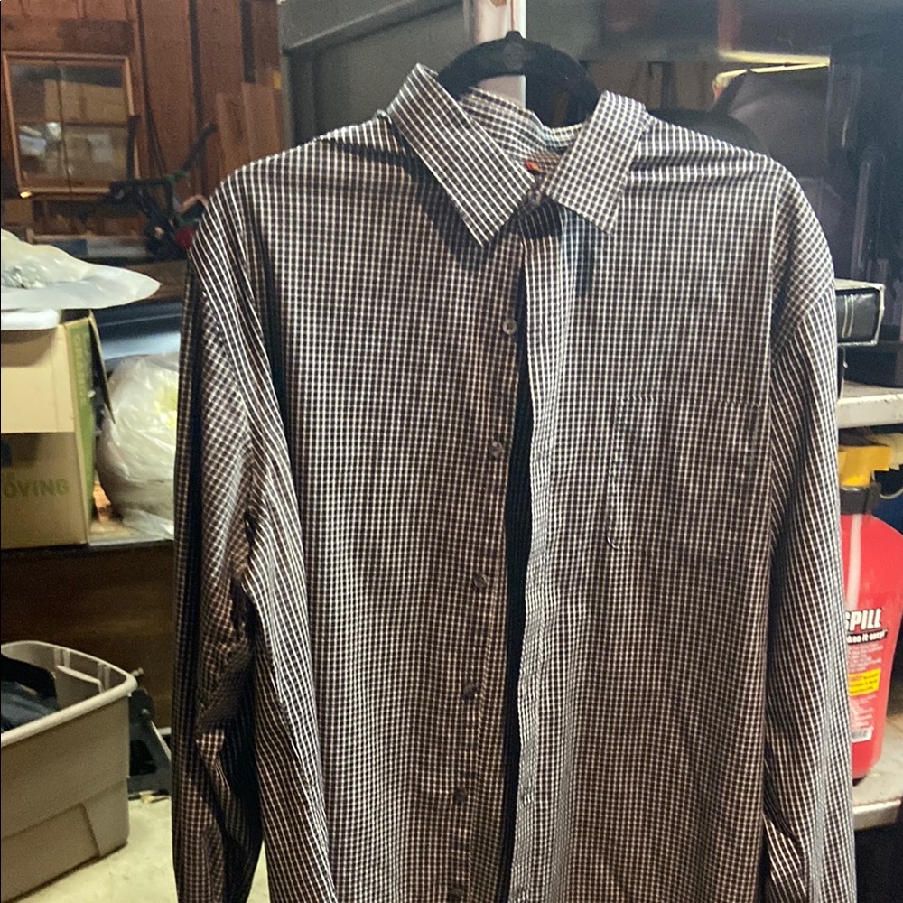 Men's Black and White Checkered Shirt